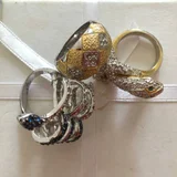 Кольцо-змейка со синими кристаллами (photo 6)