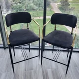 Барный стул (велюр, металлический каркас) — folding chair (photo 1)