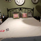 Кровать металлическая черная 180x200 — quilt, studio couch (photo 1)
