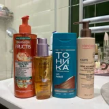 Набор косметики и ухода: Тоник, Топикрем, Гарньер, Эльсев — hair spray, lotion, sunscreen (photo 1)