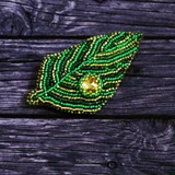 Брошь Зеленый лист — knot, chain (photo 1)
