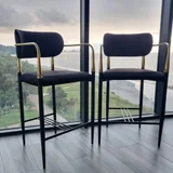 Барный стул (велюр, металлический каркас) — rocking chair, dining table, folding chair (photo 2)