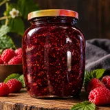Натуральное малиновое варенье ручной работы — pill bottle, saltshaker (photo 1)