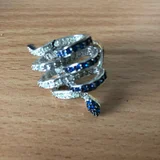Кольцо-змейка со синими кристаллами — hair slide (photo 1)