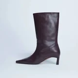 Topshop Tiggy бордовые кожаные сапоги — cowboy boot (photo 1)