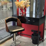 Кресло коричневое и черное кресло на колесиках — barber chair, dining table (photo 3)