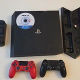 PS4 Pro (CUH7216) с комплектом — hard disc, laptop (photo 1)