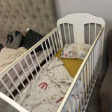 Детская кроватка 120х60 с матрасом и бельем — crib (photo 1)
