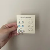 Набор серёжек-гвоздиков бижутерия, 6 пар — switch, envelope, rubber eraser (photo 1)