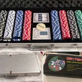 Большой покерный набор на 500 фишек с кейсом и скатертью в подарок — cassette, buckle (photo 2)