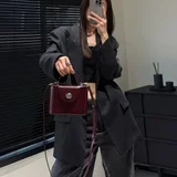 Сумка lunch box кожаная wine red — abaya, mailbag, suit (photo 2)