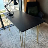Стол черный с золотыми ножками 120х60 — dining table (photo 1)