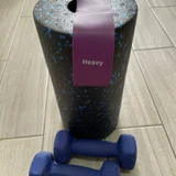 Набор спорт инвентаря: гантель, пенный ролик и фитнес резинка — dumbbell, beer glass, sunscreen (photo 2)