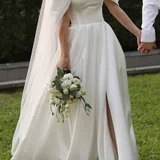 Свадебное платье А-силуэта — overskirt, hoopskirt (photo 2)