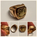 Советское золотое кольцо-печатка 583 проба 12.28г — buckle, thimble (photo 1)
