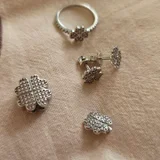 Комплект серебряных украшений Клевер — hair slide, necklace (photo 1)