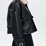 Кожаная куртка с мехом — academic gown, abaya (photo 3)
