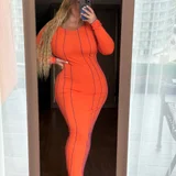 Коричневое платье с манжетами размер M — maillot, gown, maillot (photo 5)