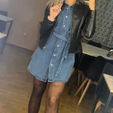 Платье джинс — jean, miniskirt, trench coat (photo 4)
