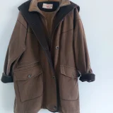 Женское пальто-куртка с капюшоном, 70% шерсть — trench coat (photo 2)