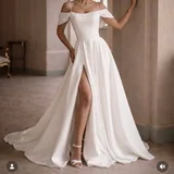 Свадебное платье А-силуэта — overskirt, hoopskirt, gown (photo 1)