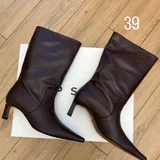 Topshop Tiggy бордовые кожаные сапоги — suit, Loafer (photo 4)