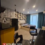 Стильная студия 31 м² — home theater, barber chair (photo 2)