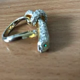 Кольцо-змейка со синими кристаллами — corkscrew, hair slide (photo 5)