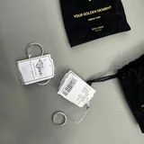 Золотые обручальные кольца с бриллиантами, белое золото 585 пробы (photo 7)