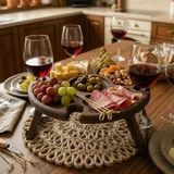 Менажница для закусок и 4 бокалов вина — hamper, shopping basket (photo 1)