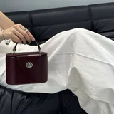 Сумка lunch box кожаная wine red — mailbag (photo 5)