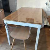 Стол IKEA массив дерева со стеклом — dining table (photo 1)