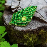 Брошь Зеленый лист — African chameleon (photo 2)