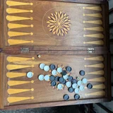 Антикварные нарды с подставкой — chest, abacus (photo 1)