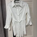 Белая удлиненная рубашка Cottone — trench coat, lab coat (photo 4)