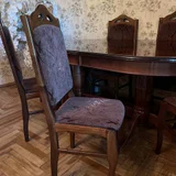 Раздвижной обеденный стол из натурального дерева и 6 стульев (photo 6)