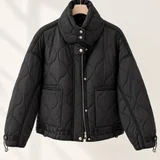 Чёрная стёганая куртка Zara — sweatshirt, fur coat, trench coat (photo 1)