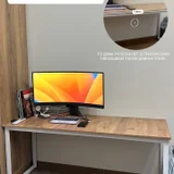 Офисный рабочий стол — monitor, desktop computer, printer (photo 1)