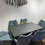 Керамический стол и 6 стульев Belux — dining table, folding chair (photo 1)