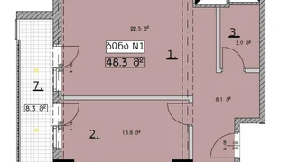 2-комнатная квартира продаётся. Диди дгоми
