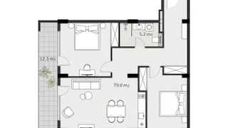 3-комнатная квартира