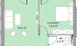 2 комнатная квартира продаётся. Варкетили