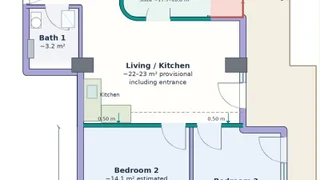 Улица Мухрана Мачавариани, 18: 3-комнатная, 89.0 м²