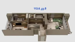 Ул. Габриэля Исакадзе, 39: 3-комнатная, 113.6 м²