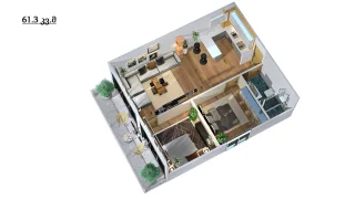 3-комнатная квартира