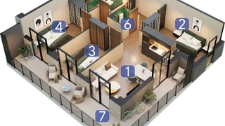 4-комнатная квартира. Вазубани