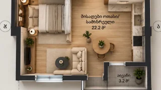 1-комнатная квартира в Тбилиси
