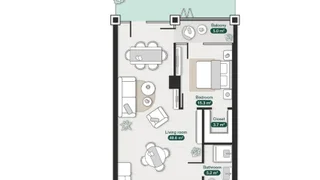 2 room Flat For Sale. Ortachala