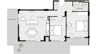 3-комнатная квартира