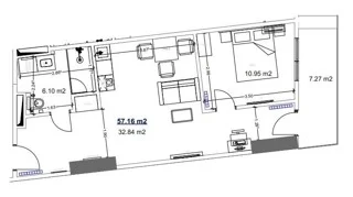 OXY Residence – 2-room 57.16 м² (От застройщика)